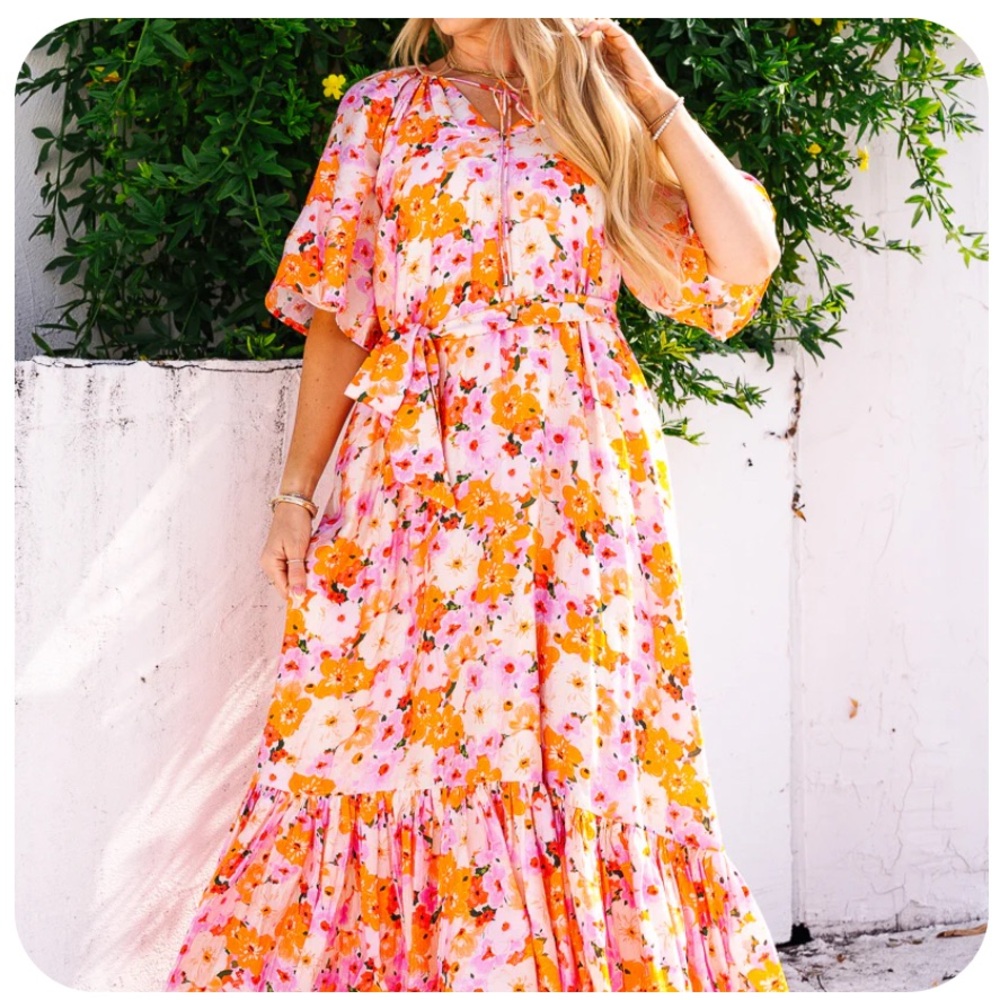 Floral Pink Maxi Dress